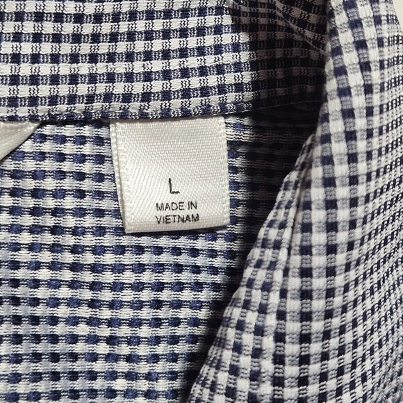 TravisMathew Mens Blue & White Checkered Short Sleeve Polo Shirt Size XL - Picture 7 of 16